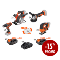 Tools ONE +Battery 2Ah+4Ah+Charger Promo 8+4+2+4