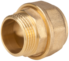 Quick Brass Coupling for Plastic Pipe, Male Thread EvoSanitary®