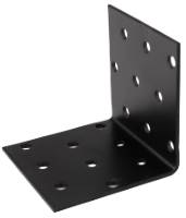 Black Perforated Angle Bracket for Wood / d[mm]: 60x60x60; G[mm]: 2