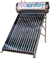 Pressurized Solar Panel System with Heat Pipe Tubes INOX D / Vr[l]: 124; T[pcs]: 15; Dt[mm]: 58; Ltub[mm]: 1800