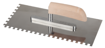 Stainless Steel Notched Trowel with Wooden Handle EvoTools® Professional