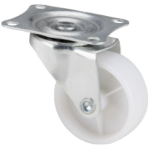 White PVC Swivel Caster with Flange