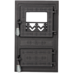 Monobloc Stove Door with Glass Romanian Motifs