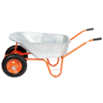 Wheelbarrow P Galvanized Tray with Two Pneumatic Wheels and Metal Rim