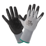Black Knitted Gloves, Polyurethane Coated