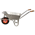 Galvanized Wheelbarrow with Pneumatic Wheel and Metal Rim EvoTools +Plus®