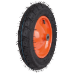 Pneumatic Wheelbarrow Wheel P with Metal Rim and Spikes, Round Profile