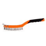 Black Steel Wire Brush, Plastic Handle, 2 Colors, with Scraper