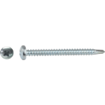 Self-Drilling White Zinc-Plated Screw with Pan Head, Cross Recessed