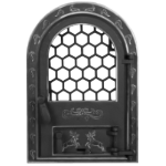 Fireplace Door with Glass Deer Silver Ornaments Large